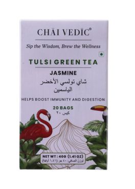 Chai Vedic Tulsi Green Tea Jasmine (20Bags) 40Gm Pack Of 12